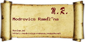 Modrovics Ramóna névjegykártya